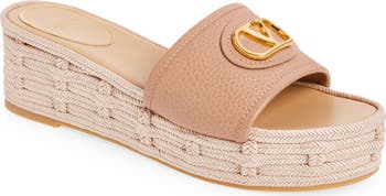 関税込■VALENTINO GARAVANI■VLogo プラットフォーム サンダル Valentino Garavani VLOGO Espadrille Platform Wedge Slide