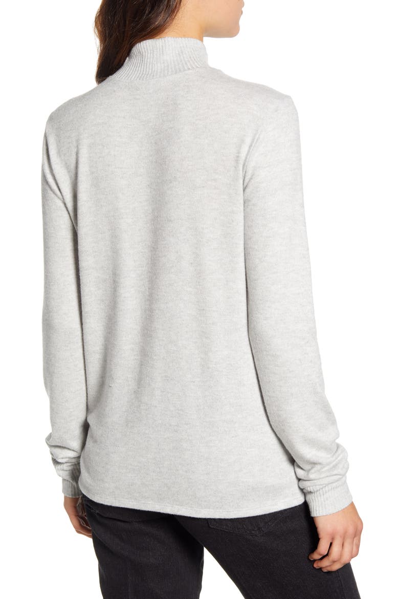 Mock Neck Cloud Jersey Top, Alternate, color, HEATHER GREY