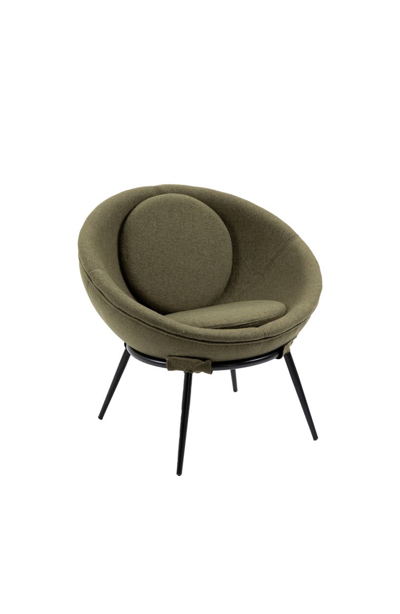 Storied Home Vintage Upholstered Cup Accent Chair, Dark Olive Green, Main, color, Green