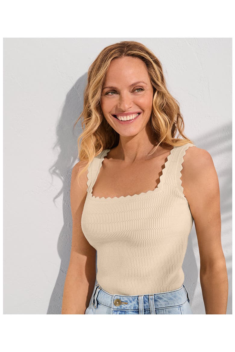 High Retention Square Neck Tank Sweater, Alternate, color, Oatmeal