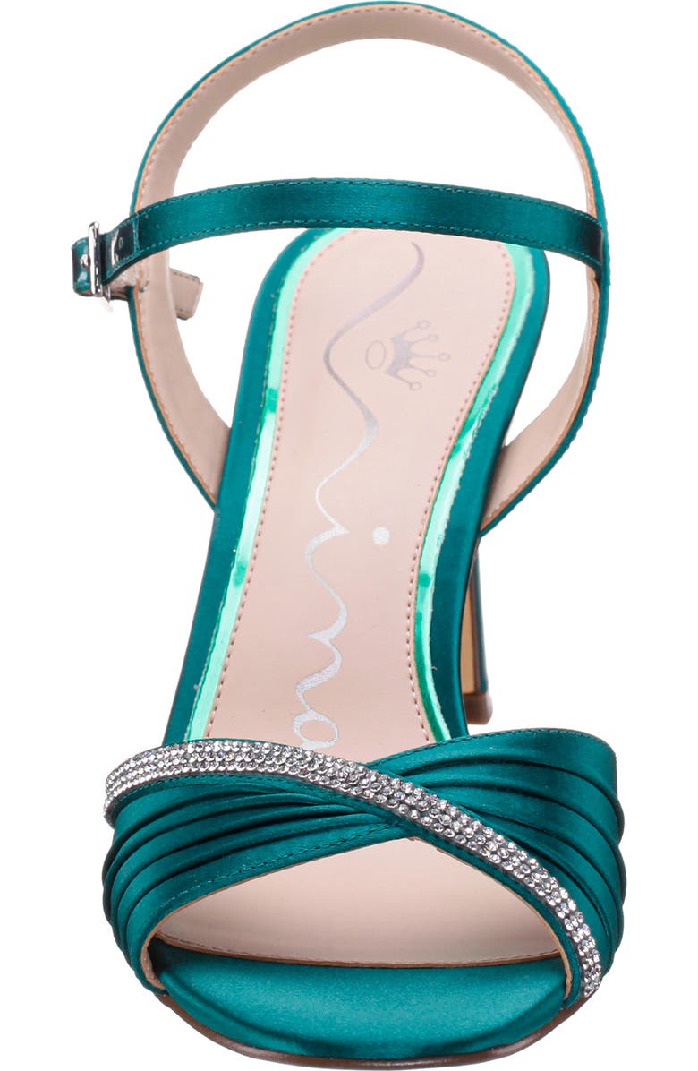 Nina Agnes Satin Sandal, Alternate, color, Spruce
