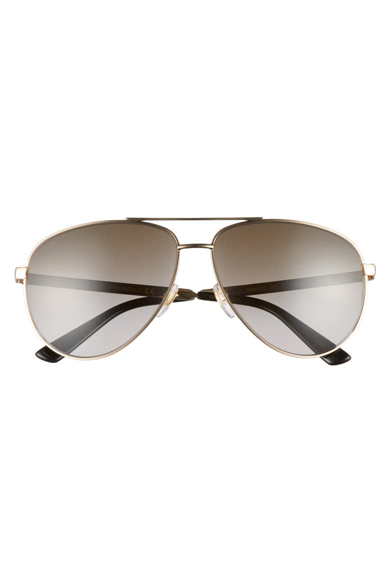 61mm Aviator Sunglasses, Alternate, color, GOLD/BROWN
