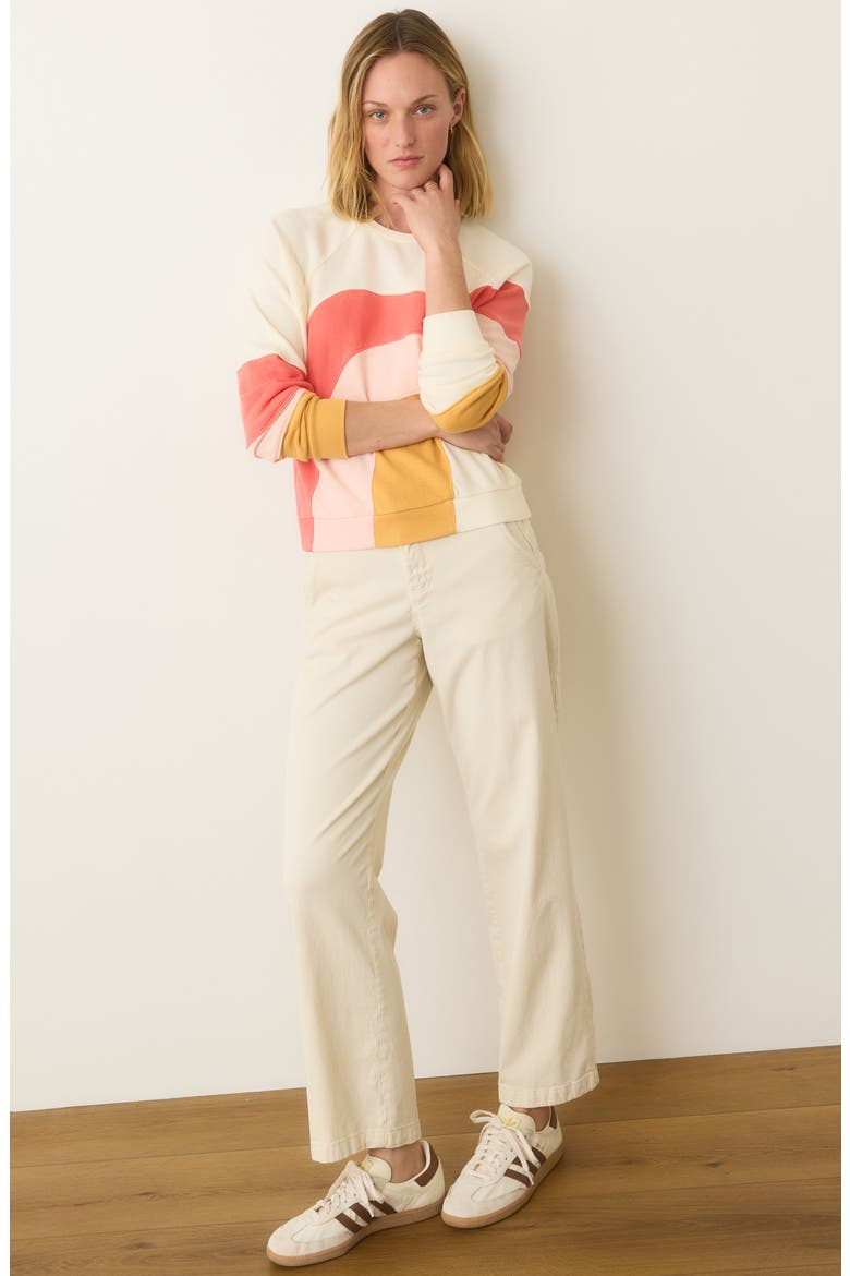 Terry Cotton Sweatshirt, Alternate, color, WARM WAVE