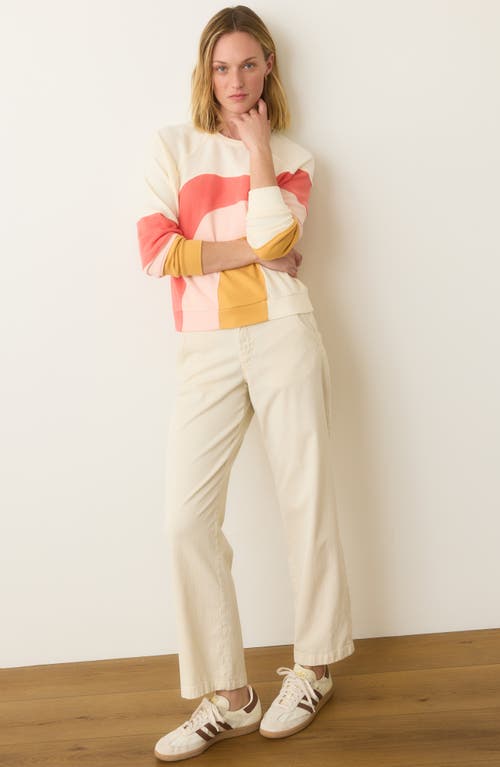 Marine Layer Terry Cotton Sweatshirt In Warm Wave
