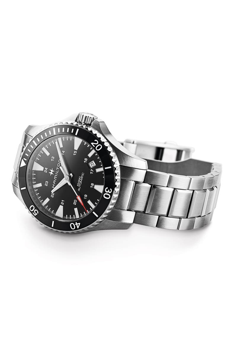 Khaki Automatic Bracelet Watch, 40mm, Alternate, color, SILVER/ BLACK/ SILVER