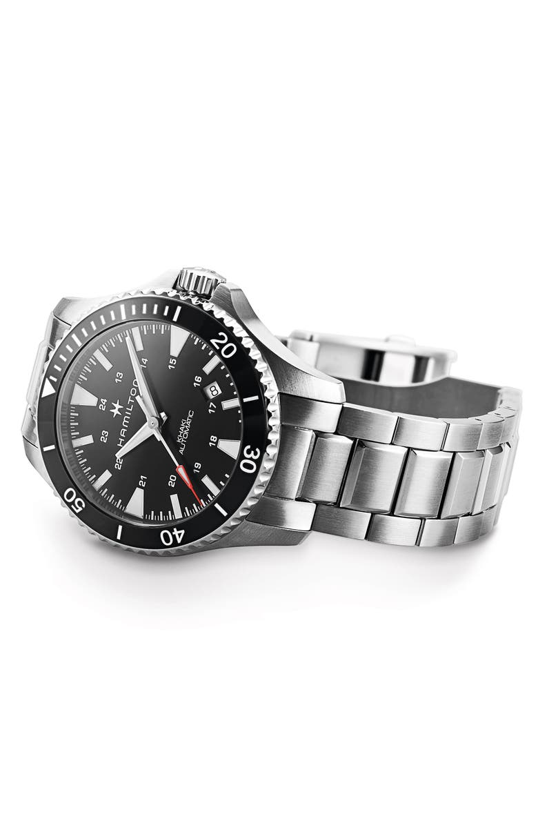 Hamilton Khaki Automatic Bracelet Watch, 40mm, Alternate, color, Silver/ Black/ Silver