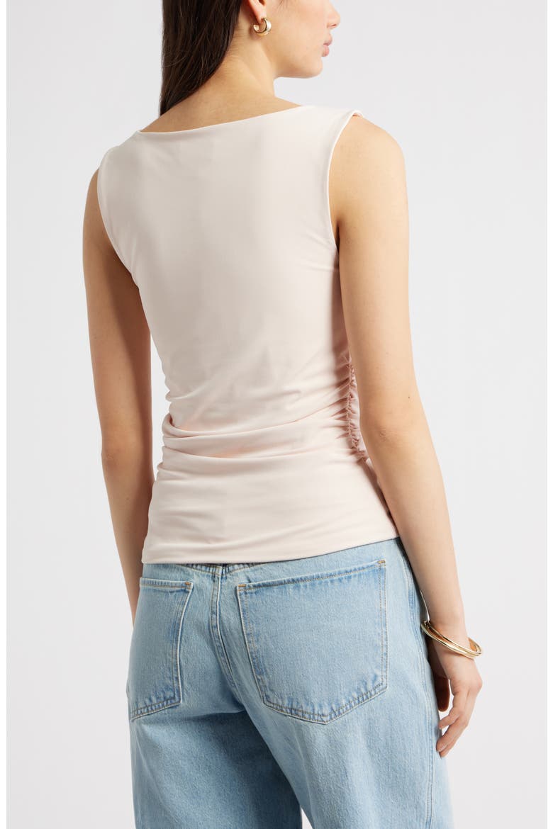 Boat Neck Sleeveless Top, Alternate, color, PINK PEONY BUD