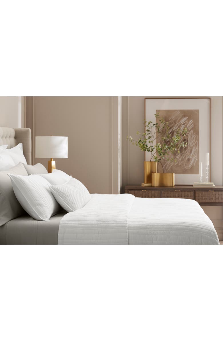 Boll & Branch Signature Stripe Organic Cotton Quilt & Sham Set, Alternate, color, White