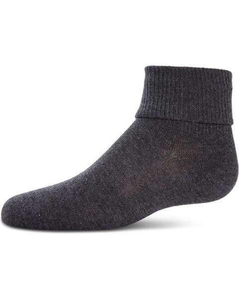 Ribbed Triple-Roll-Cuff Ankle Sock
