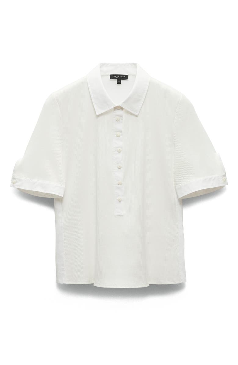 rag & bone Mixed Media Rib Polo, Alternate, color, White