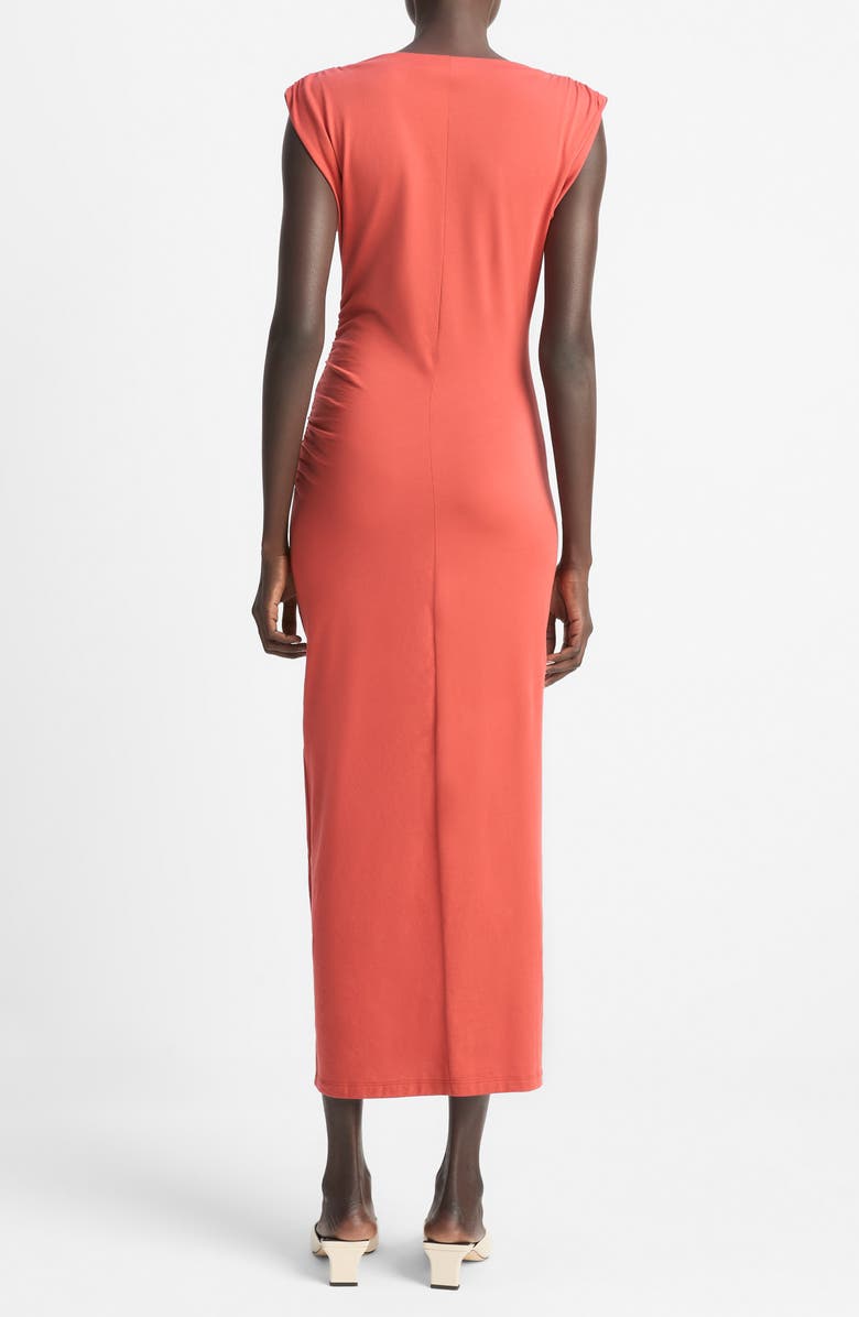 Vince Cowl Neck Pima Cotton Midi Dress, Alternate, color, Brick Rose