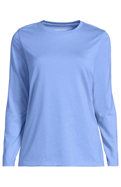 Lands' End Relaxed Supima Cotton Long Sleeve Crew Neck T-shirt In Blue