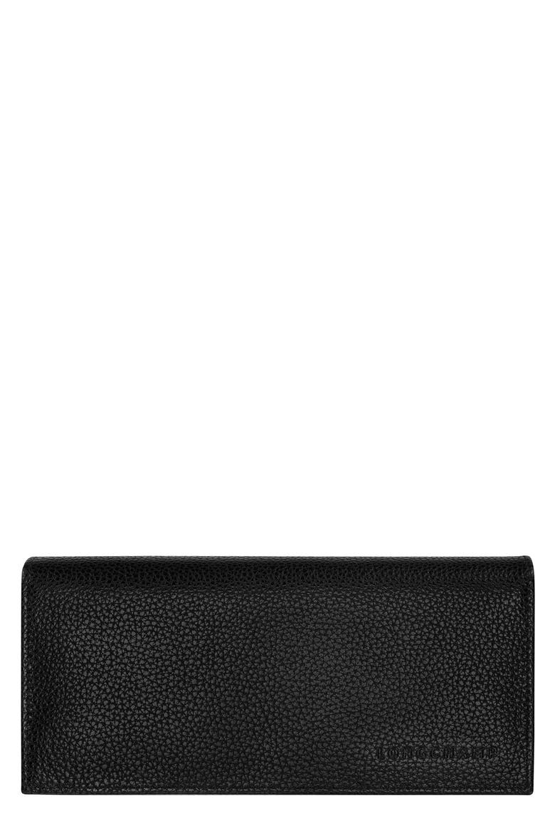 Le Foulonné Continental Leather Wallet, Main, color, BLACK