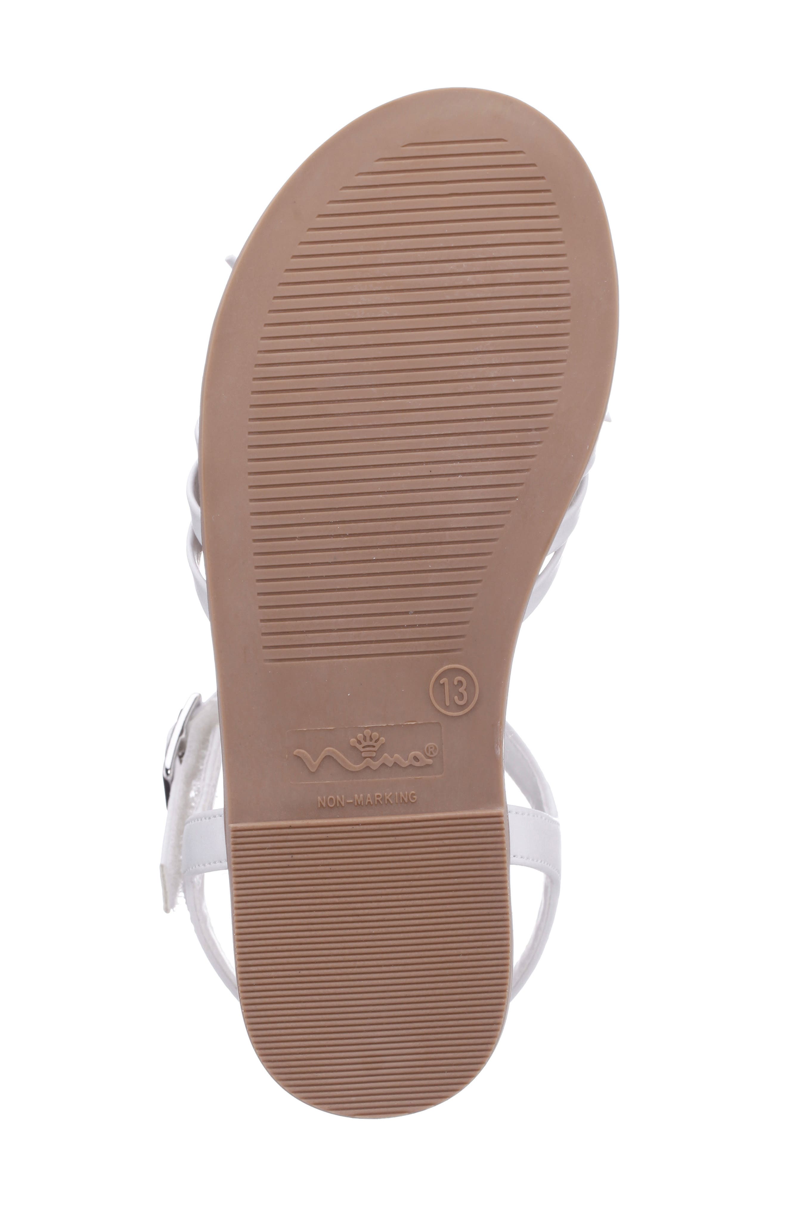 Nina Kids' Alisia Espradille Ankle Strap Sandal, Alternate, color, White Smooth