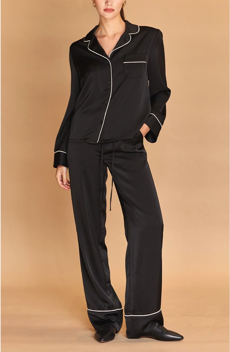 CRESCENT Pajama-Style Shirt, Alternate, color, Black