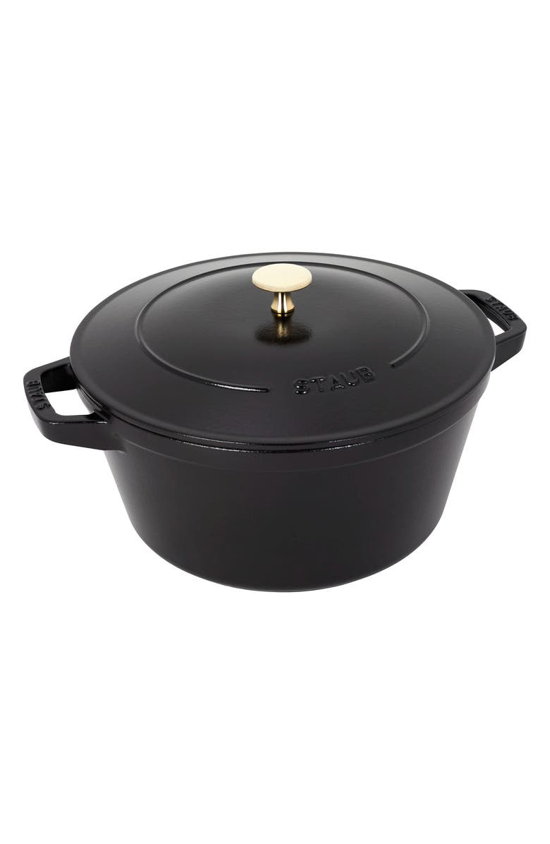 Staub 4-Piece Stackable Enameled Cast Iron Cookware Set, Alternate, color, Black