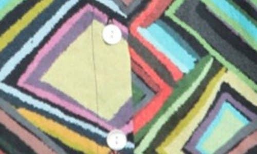 Apny Print Poplin Button-up Shirt In Turquoise/green Multi