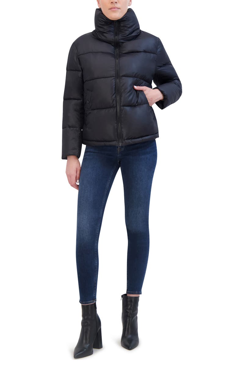 Hudson Jeans Ultra Lightweight Stand Collar Puffer Jacket, Alternate, color, 