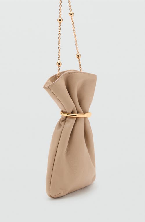 Mango Leather Bucket Bag With Metallic Detail