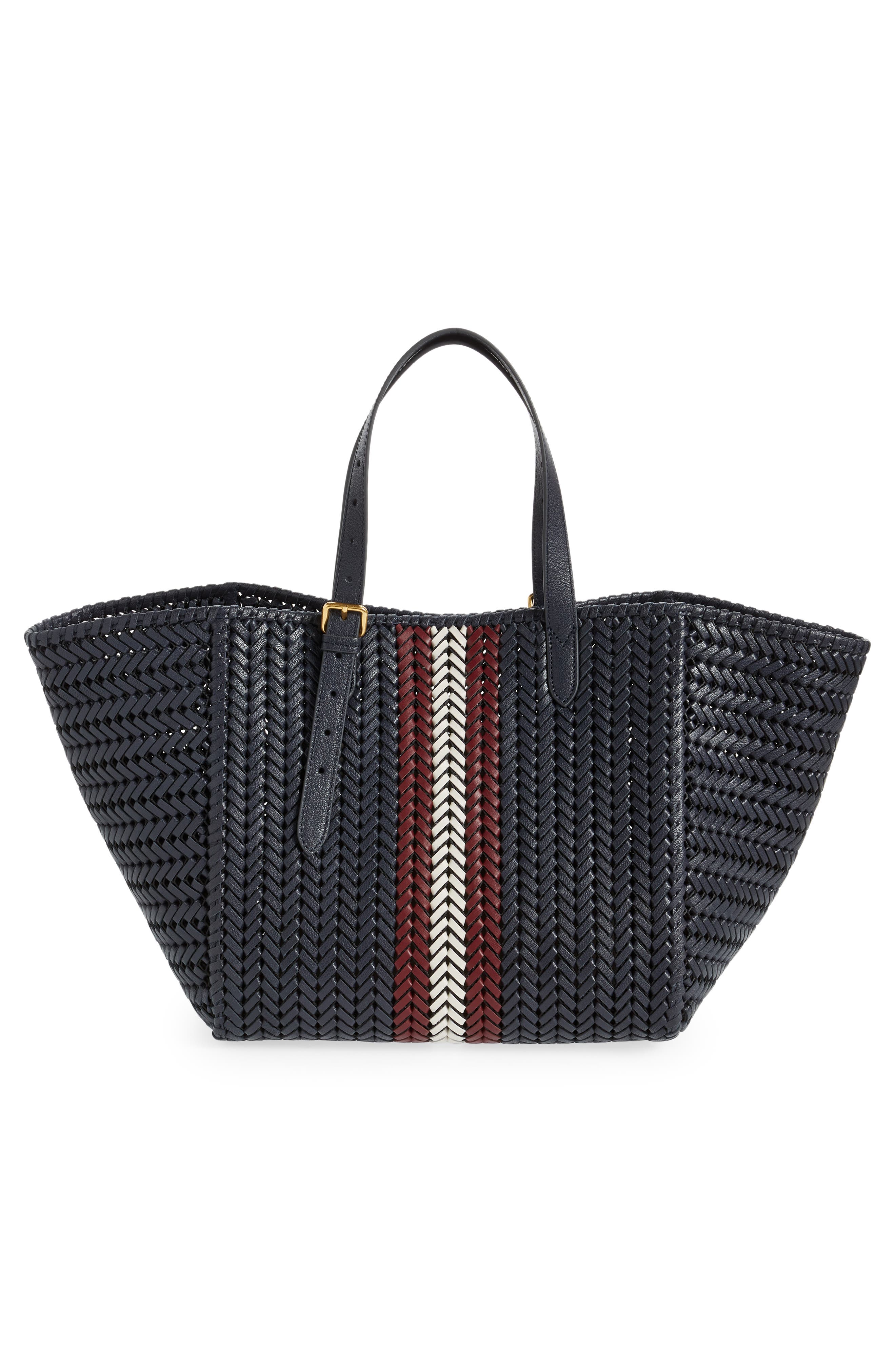 Anya Hindmarch Neeson Square Woven Leather Tote, Alternate, color, 