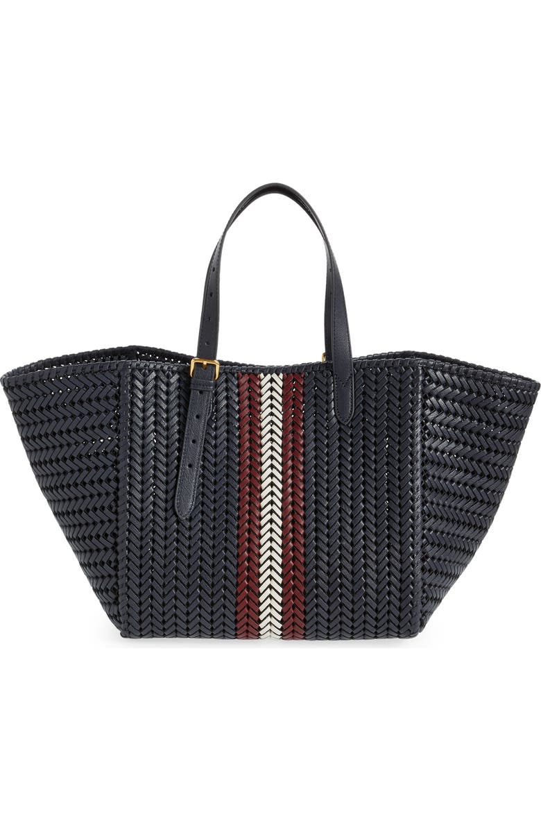 Anya Hindmarch Neeson Square Woven Leather Tote, Alternate, color,