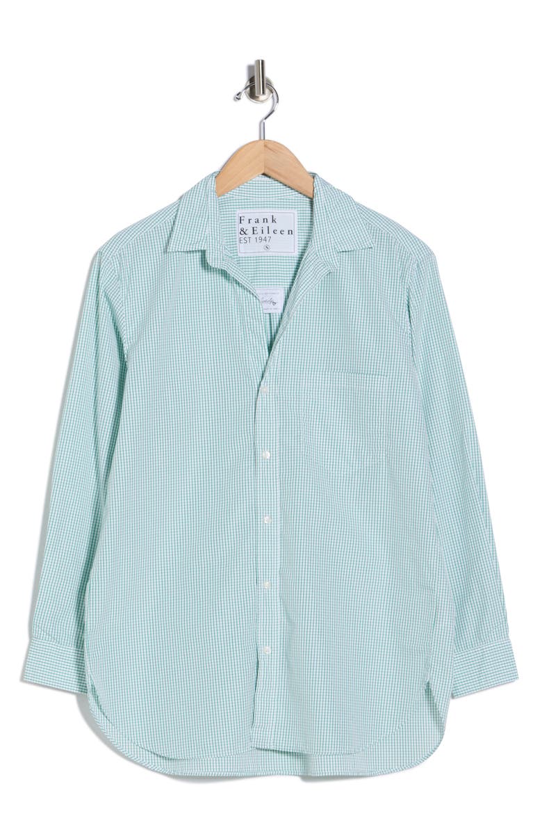 Frank & Eileen Relaxed Fit Cotton Button-Up Shirt, Main, color, White Green Check