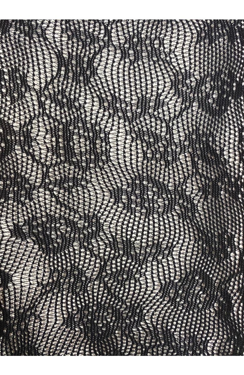 Miss Circle Lace Floral Print Thigh High Stockings, Alternate, color, Black