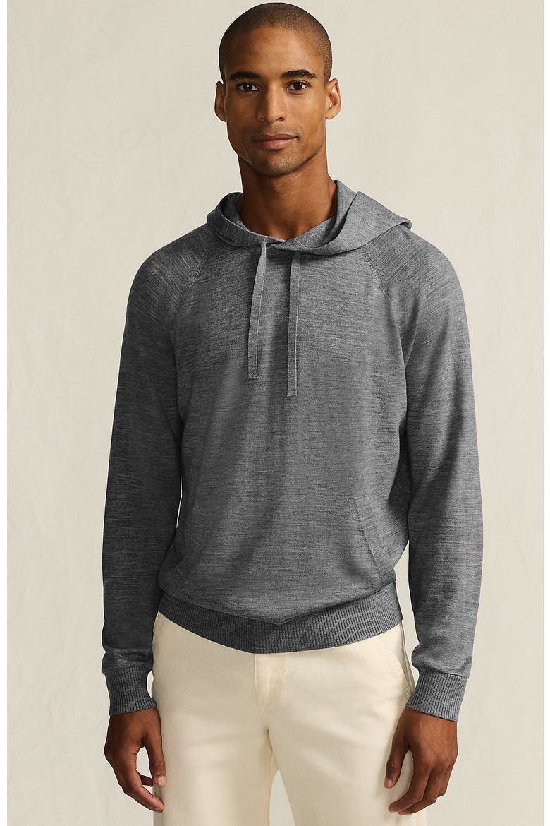 Long Sleeve Washable Merino Pullover Hoodie, Main, color, Pewter Heather