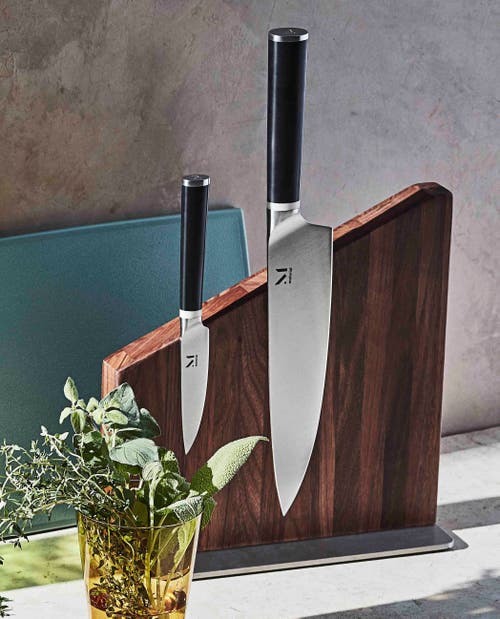 Material The Knives And Stand Set In Walnut/almost Black