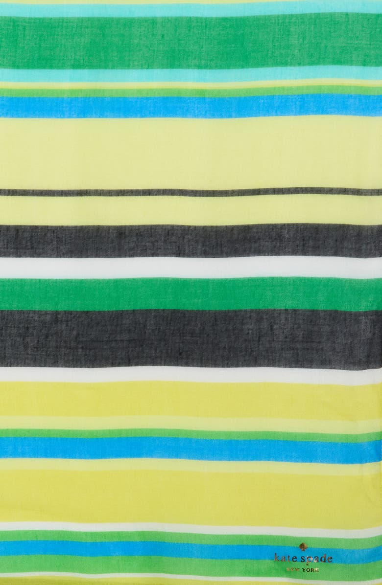Kate Spade New York springtime stripe oblong scarf, Alternate, color, Chrysanthemum