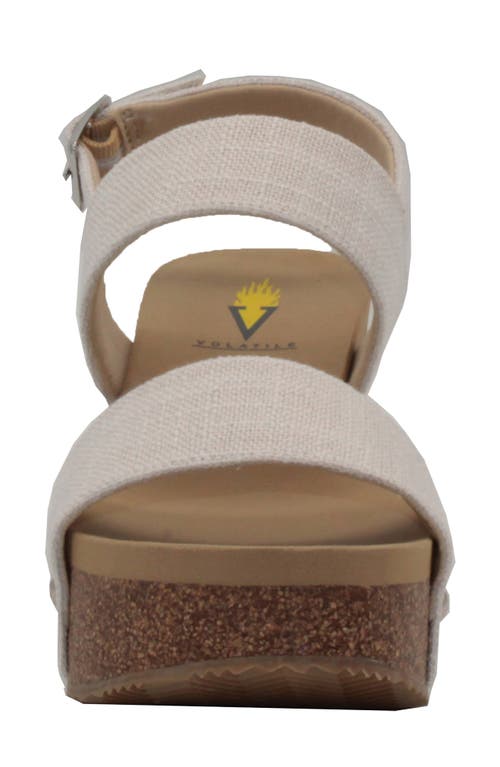 Volatile Summer Love Platform Wedge Sandal In Bone Linen