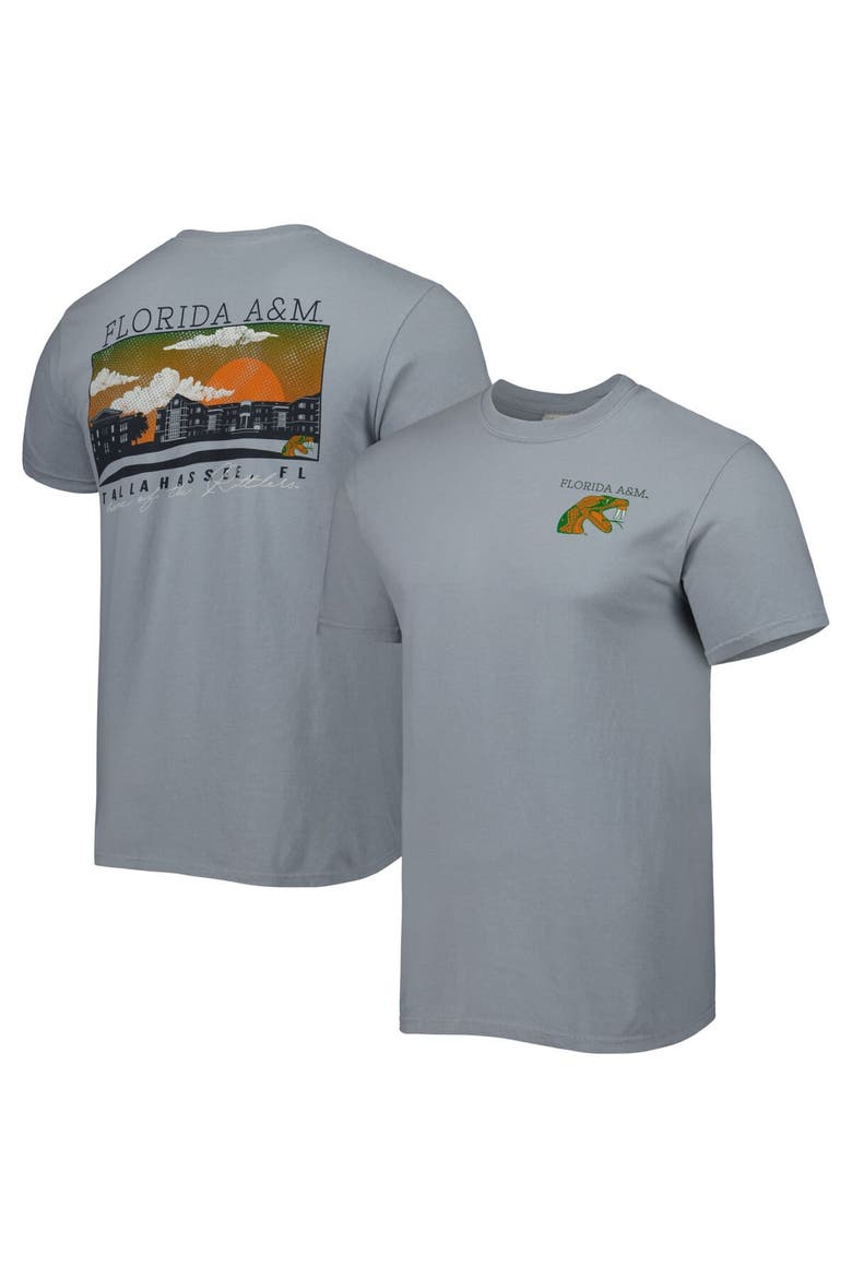 Men's Gray Florida A&M Rattlers Campus Scenery Comfort Color T-Shirt, Alternate, color, Gray