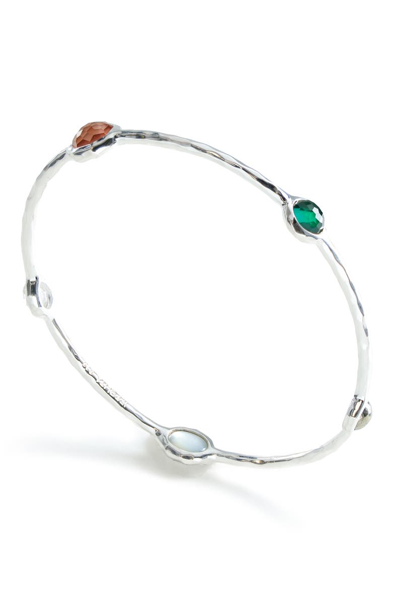 Wonderland 5-Stone Bangle Bracelet, Alternate, color, SMERALDO