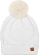 Northern Classics Knit Winter Hat with Faux Fur Pom