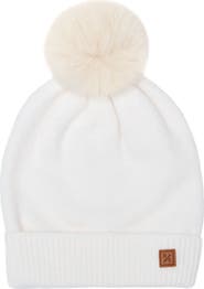 Northern Classics Knit Winter Hat with Faux Fur Pom