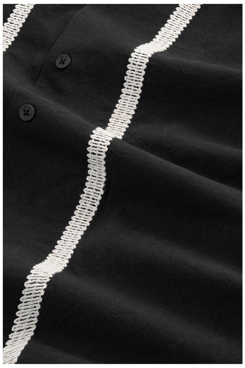 Reed Embroidered Organic Cotton Shirt Jacket, Alternate, color, BLACK