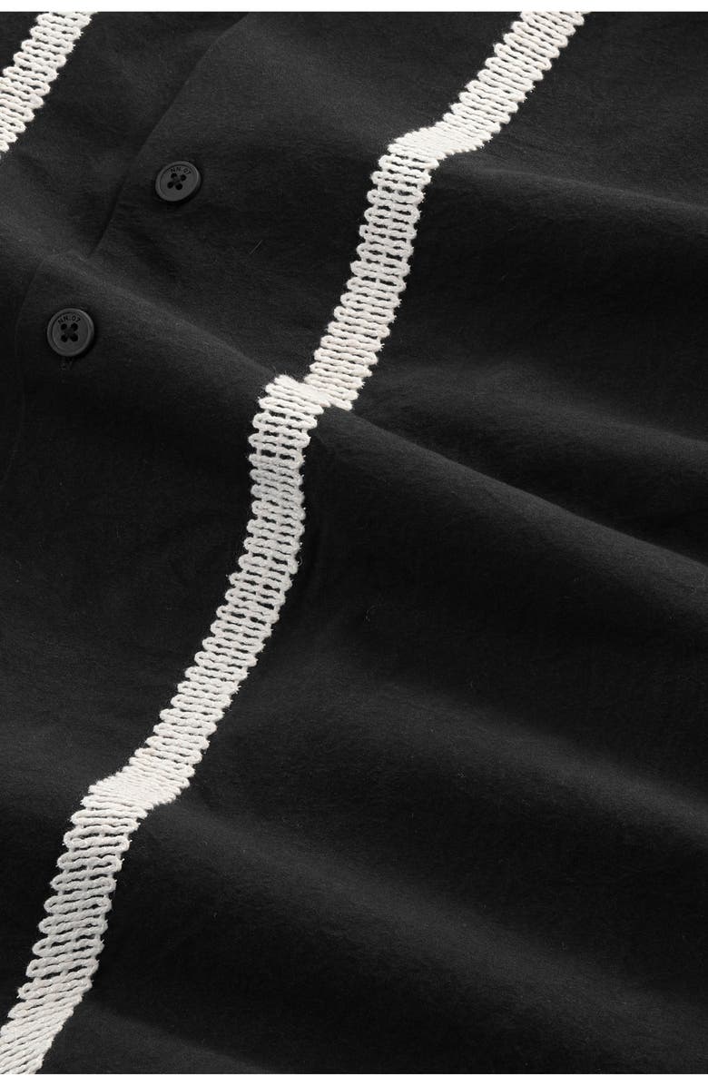NN07 Reed Embroidered Organic Cotton Shirt Jacket, Alternate, color, Black