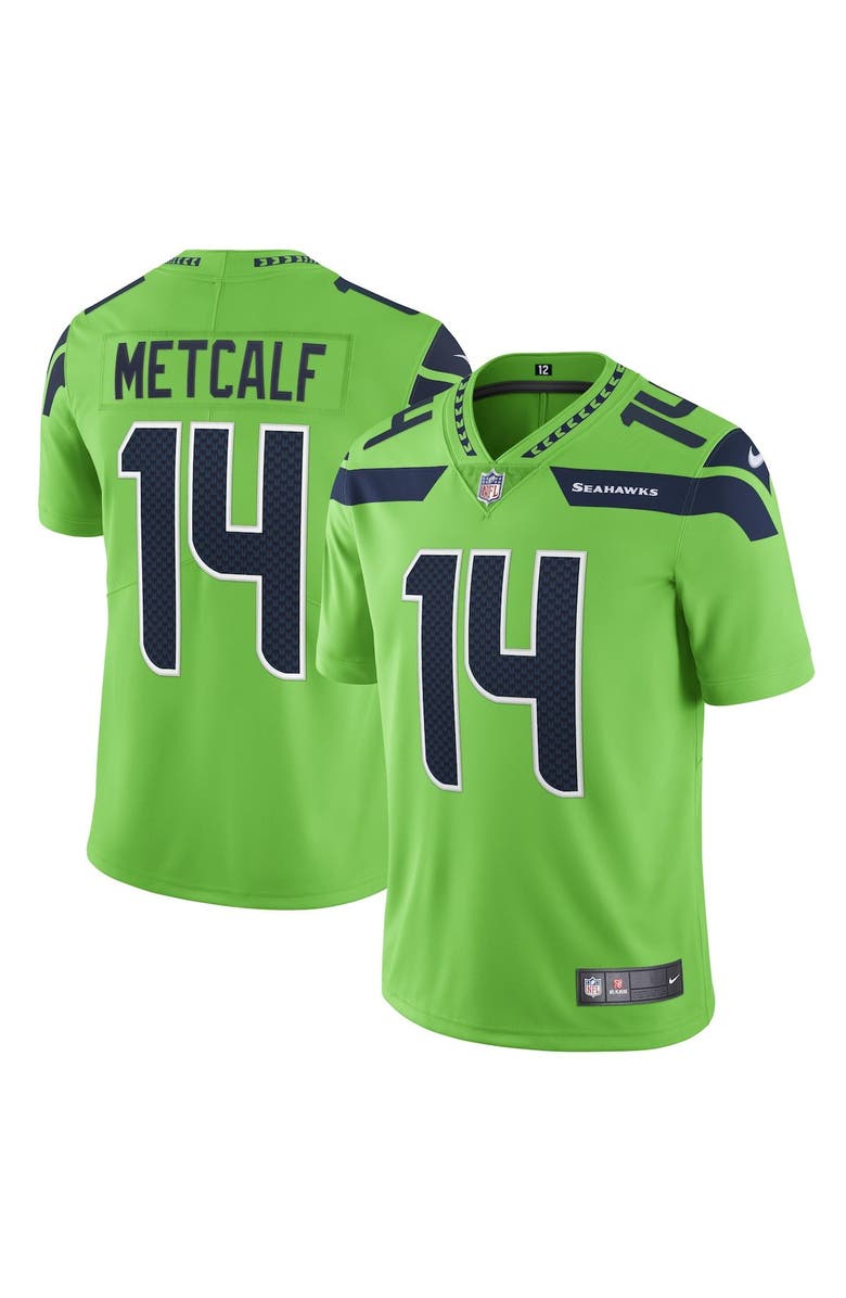 Nike Men's Nike DK Metcalf Neon Green Seattle Seahawks Vapor Limited Player Jersey, Main, color,