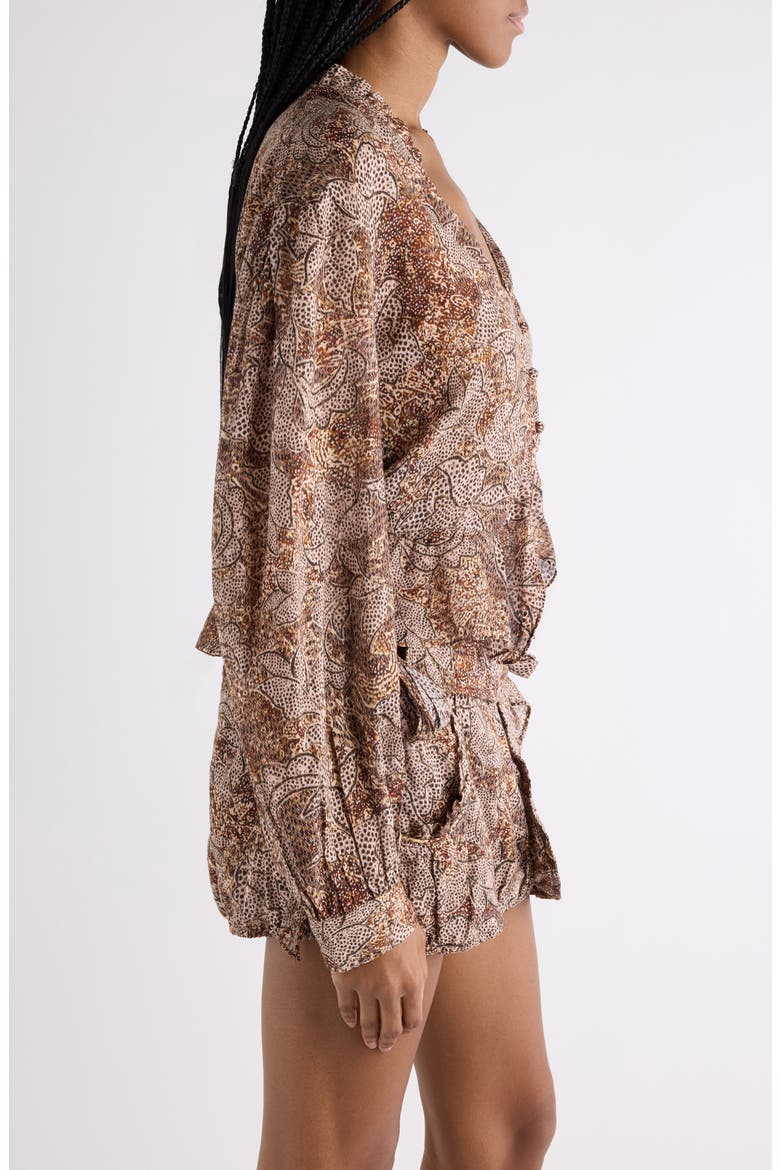Celeny Crop Cotton Voile Shirt, Alternate, color, OCHRE