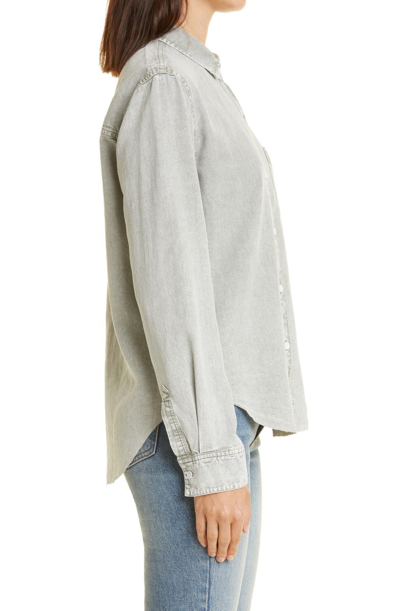 Rails Ingrid Raw Hem Acid Wash Button-Up Shirt, Alternate, color, 