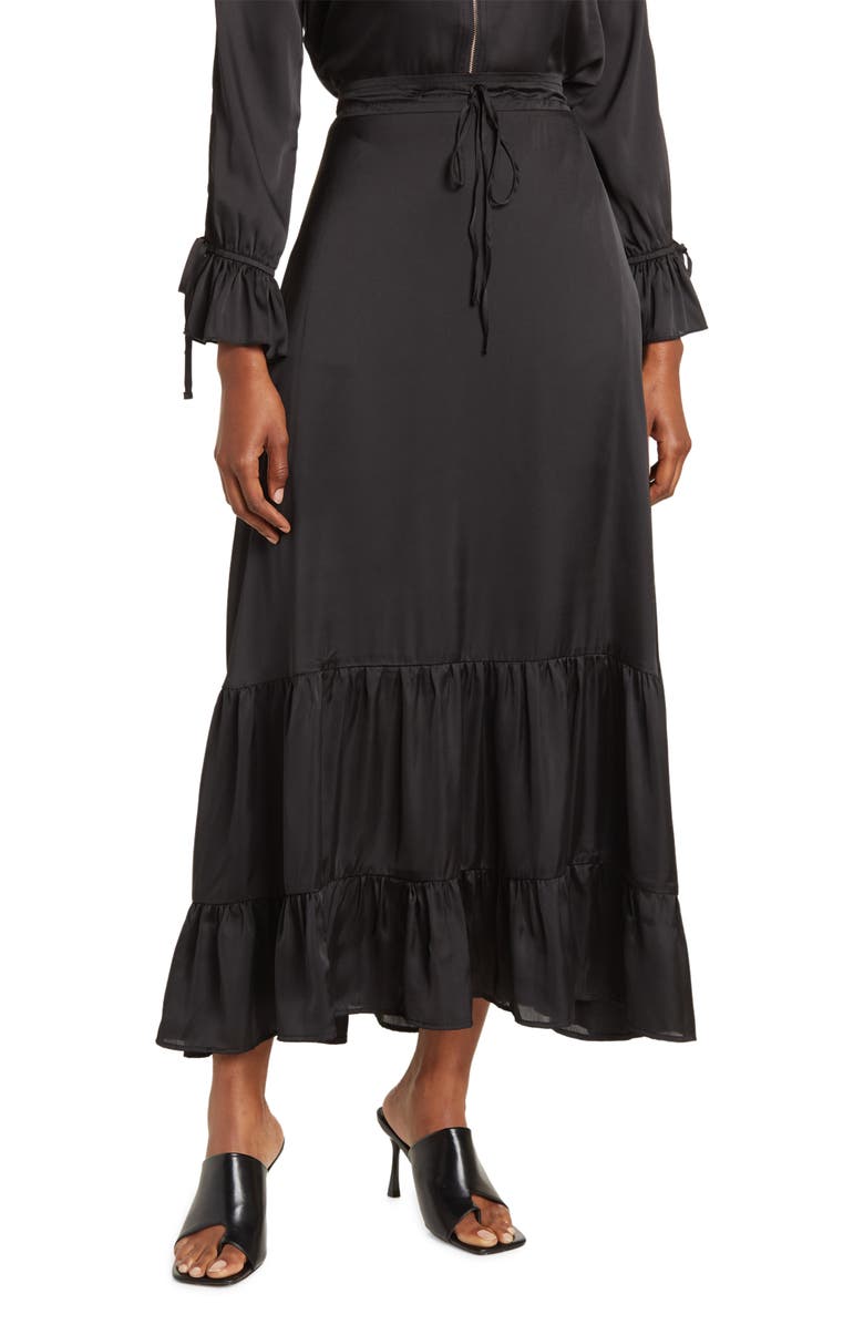 BY DESIGN Water World Ruffle Hem Maxi Skirt, Main, color, 