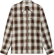 Second Layer Check Relaxed Fit Zip-Up Shirt