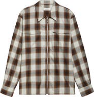 Second Layer Check Relaxed Fit Zip-Up Shirt