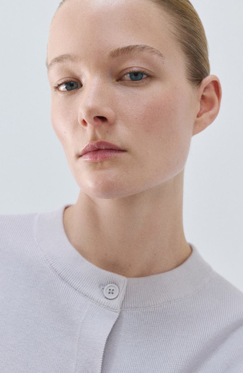 MANGO Gradient Crop Cotton Cardigan, Alternate, color, Lilac