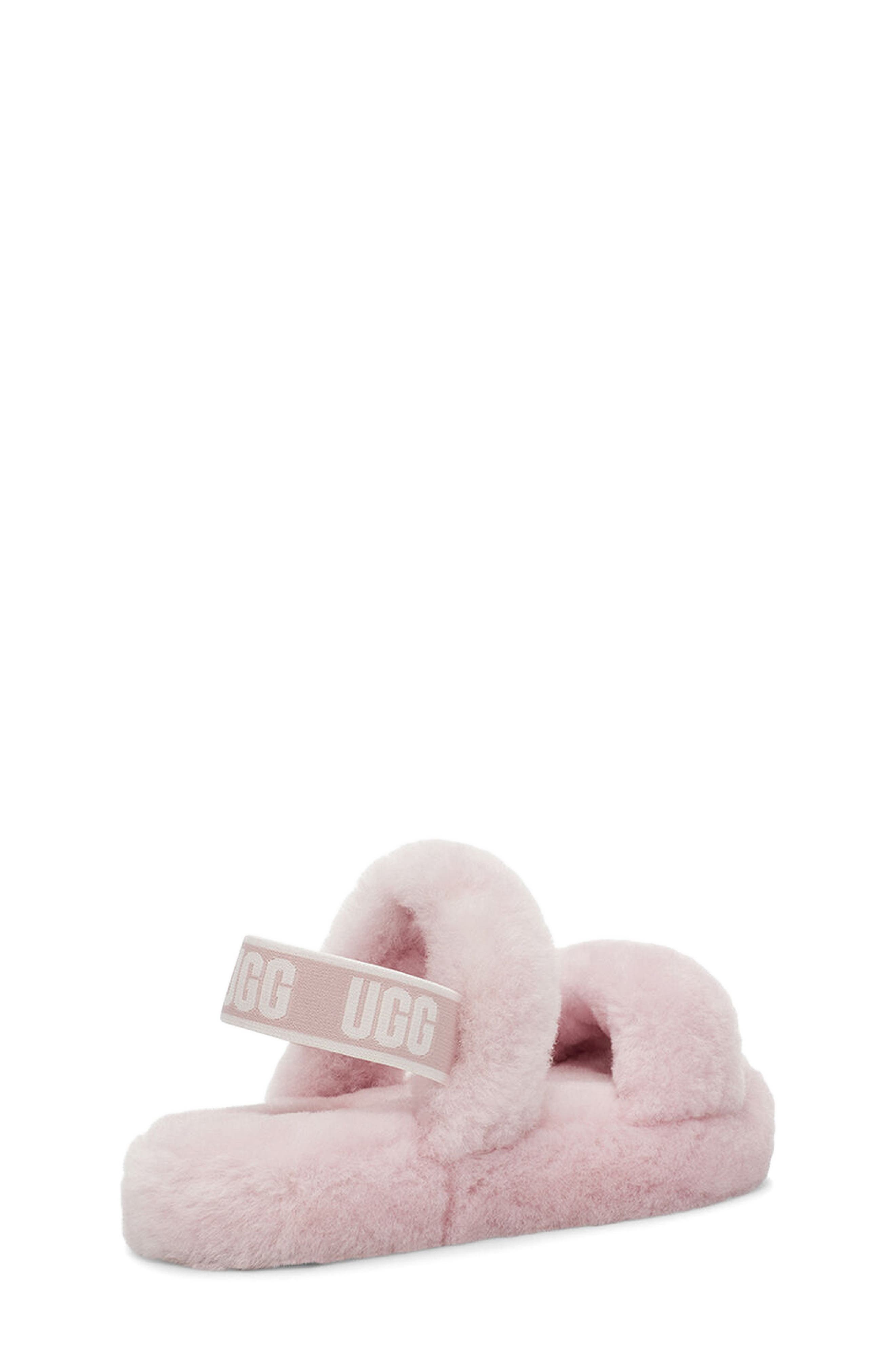 Oh Yeah Genuine Shearling Slingback Slipper, Alternate, color, SEASHELL PINK