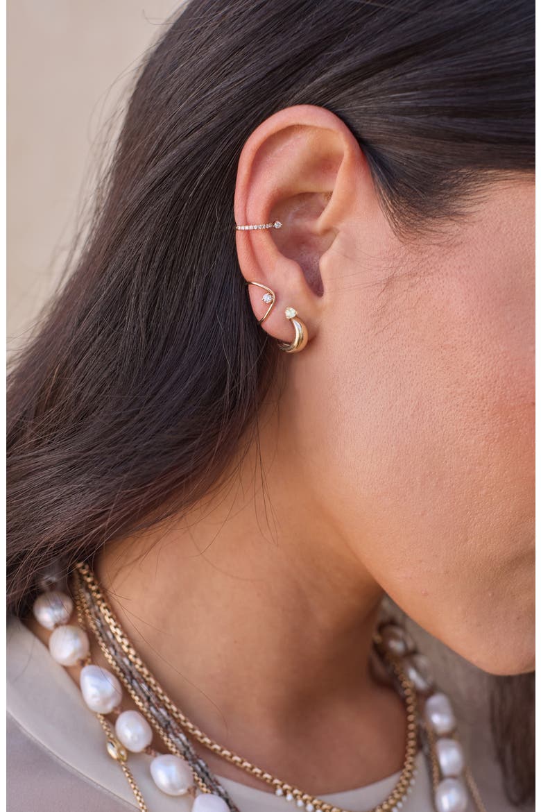 14K Gold Thin Pearl Hoop Earrings, Alternate, color, 14K YELLOW GOLD / WHITE PEARL