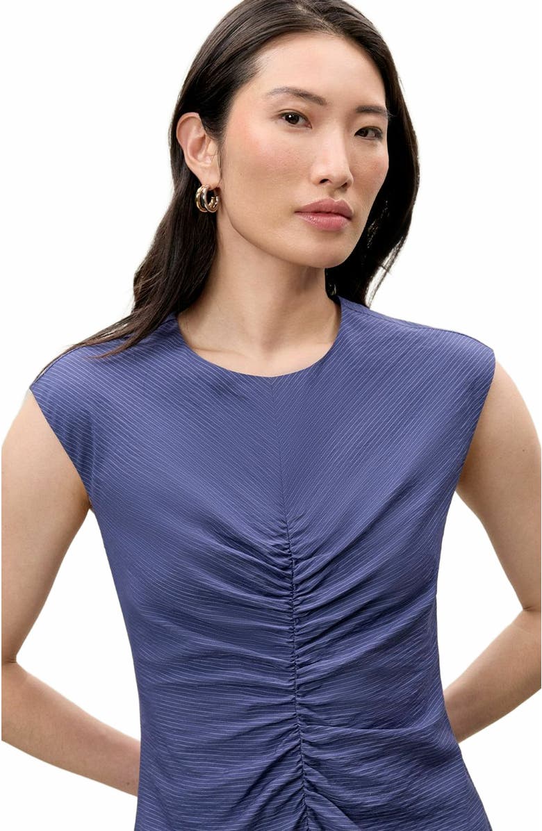 Rebecca Taylor Allegra Stripe Dress, Alternate, color, Navy