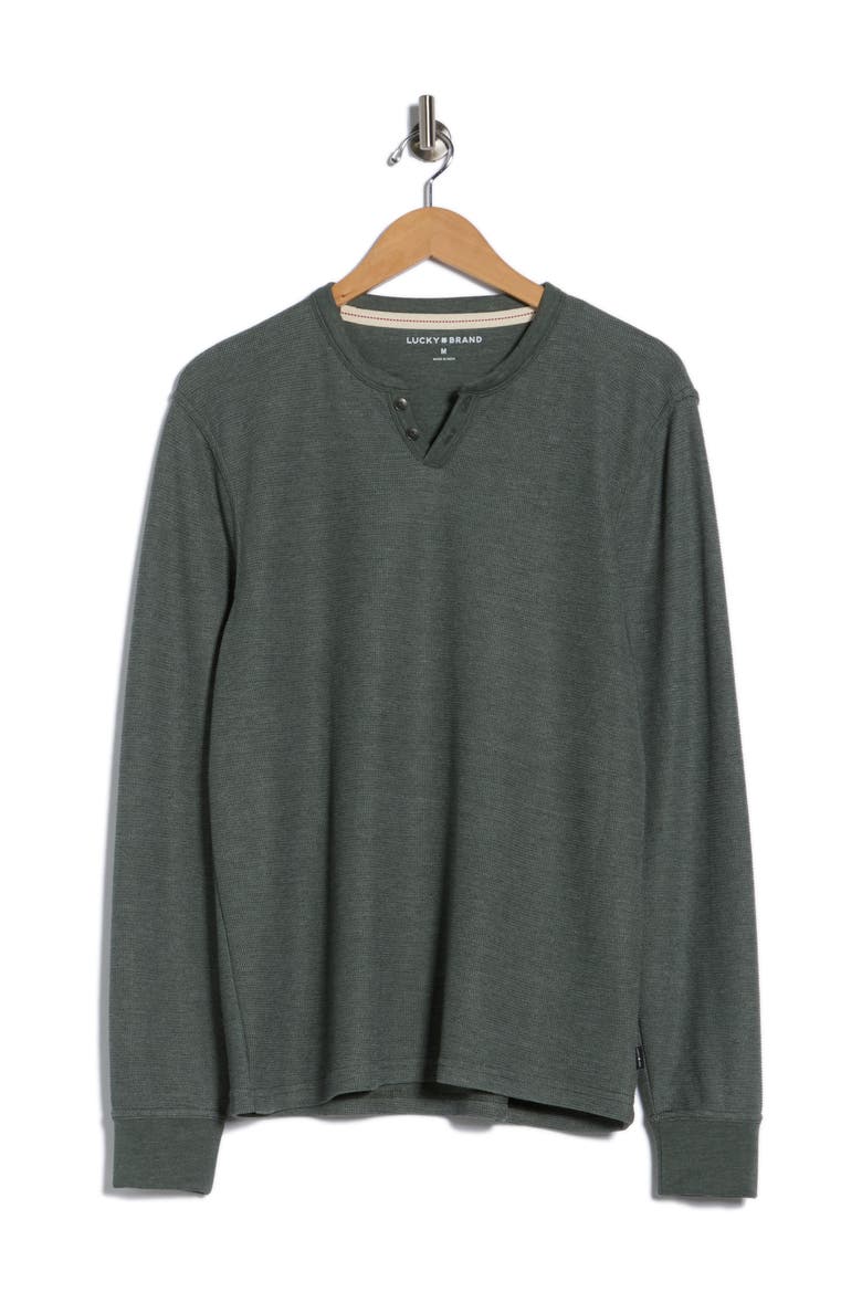Notch Neck Cotton Mélange Pullover, Alternate, color, THYME