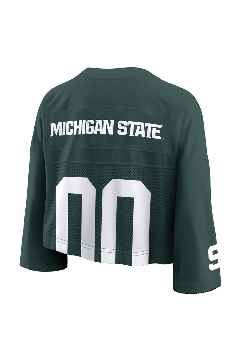 Women's Nike Green Michigan State Spartans Cropped Mesh Fashion Jersey, Alternate, color, Green