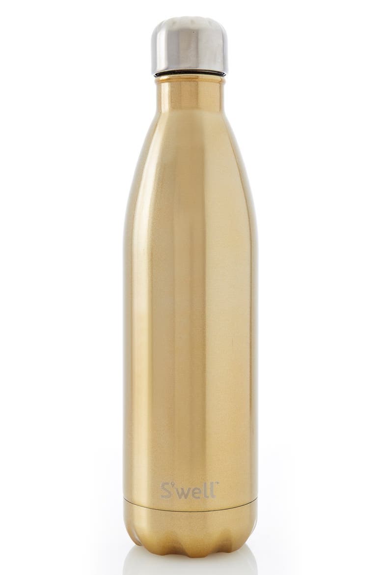 'Sparkling Champagne' Stainless Steel Water Bottle, Alternate, color, GOLD
